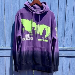 The Exorcist Hoodie Sweatshirt Pullover Purple Black Tie Dye I'm Not Regan Large